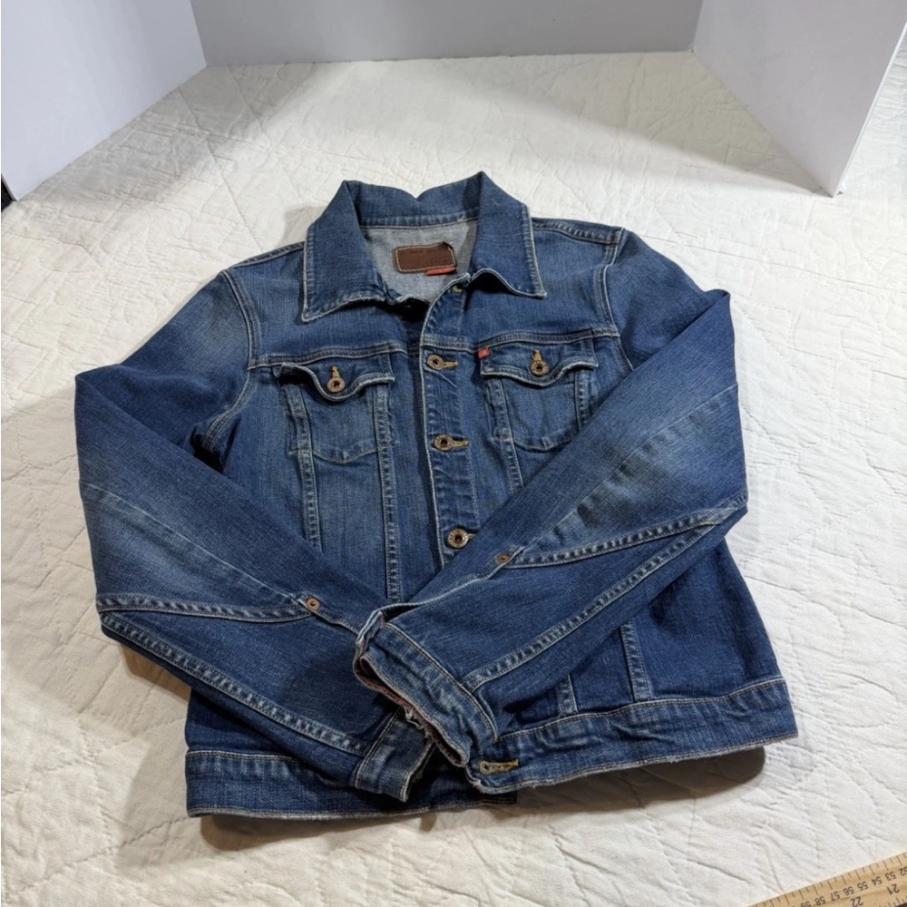 Big Star “Lacey” Blue Denim Jacket with Brown Leather Label